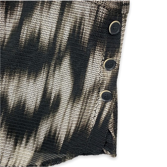 Joseph Ribkoff Black Beige Abstract Wired Collar Semi-Sheer Tunic Jacket Size 8 - Picture 4 of 7